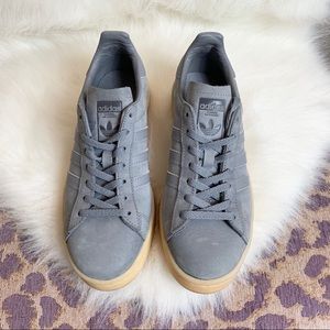 Adidas campus Gray with pale pink soles fits 7-7.5